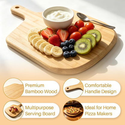 6 Pcs Acacia Wood Cutting Board with Handle, Small Wooden Charcuterie Boards, Decorative Bulk Serving Boards for Kitchen Cheese Bread (12 x 6 x 0.6 Inch)