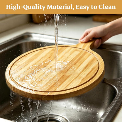 6 Pcs Acacia Wood Cutting Board with Handle, Small Wooden Charcuterie Boards, Decorative Bulk Serving Boards for Kitchen Cheese Bread (12 x 6 x 0.6 Inch)