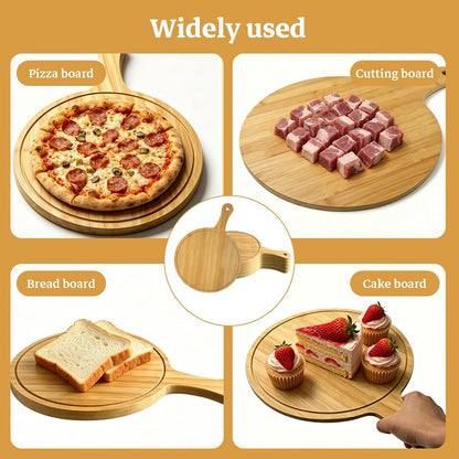 6 Pcs Acacia Wood Cutting Board with Handle, Small Wooden Charcuterie Boards, Decorative Bulk Serving Boards for Kitchen Cheese Bread (12 x 6 x 0.6 Inch)