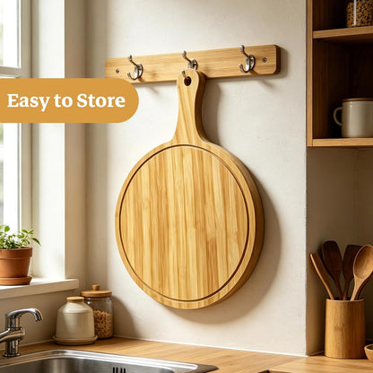 6 Pcs Acacia Wood Cutting Board with Handle, Small Wooden Charcuterie Boards, Decorative Bulk Serving Boards for Kitchen Cheese Bread (12 x 6 x 0.6 Inch)