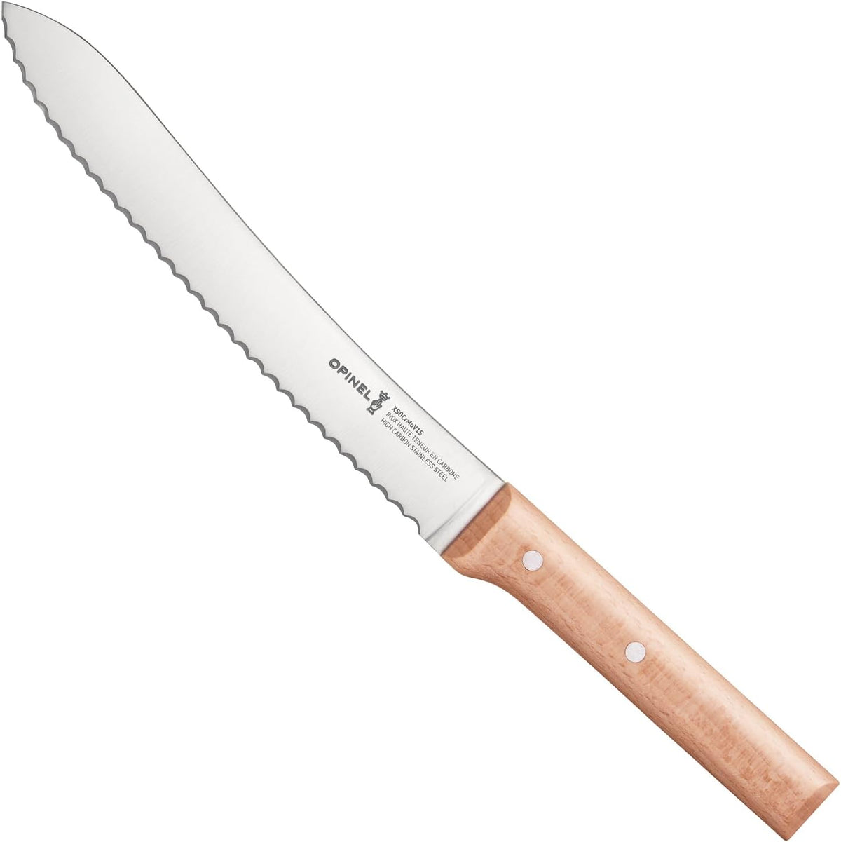 Parallele Bread Knife – Serrated, Curved Blade for Slicing Bread and Tough Rinds, High Carbon X50CrMoV15 Stainless Steel, Made in France