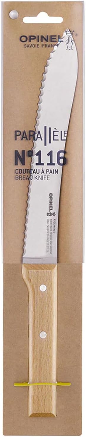 Parallele Bread Knife – Serrated, Curved Blade for Slicing Bread and Tough Rinds, High Carbon X50CrMoV15 Stainless Steel, Made in France