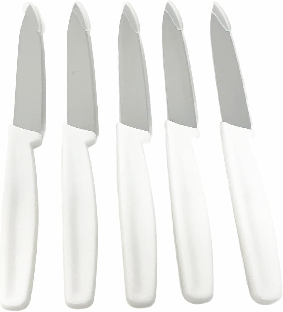 5 Pack - 4" Commercial Kitchen Paring Knives - White Handles, Razor Sharp