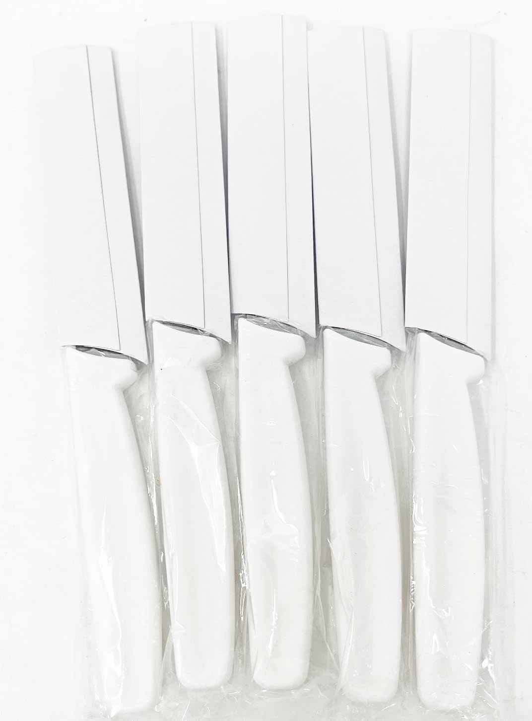 5 Pack - 4" Commercial Kitchen Paring Knives - White Handles, Razor Sharp
