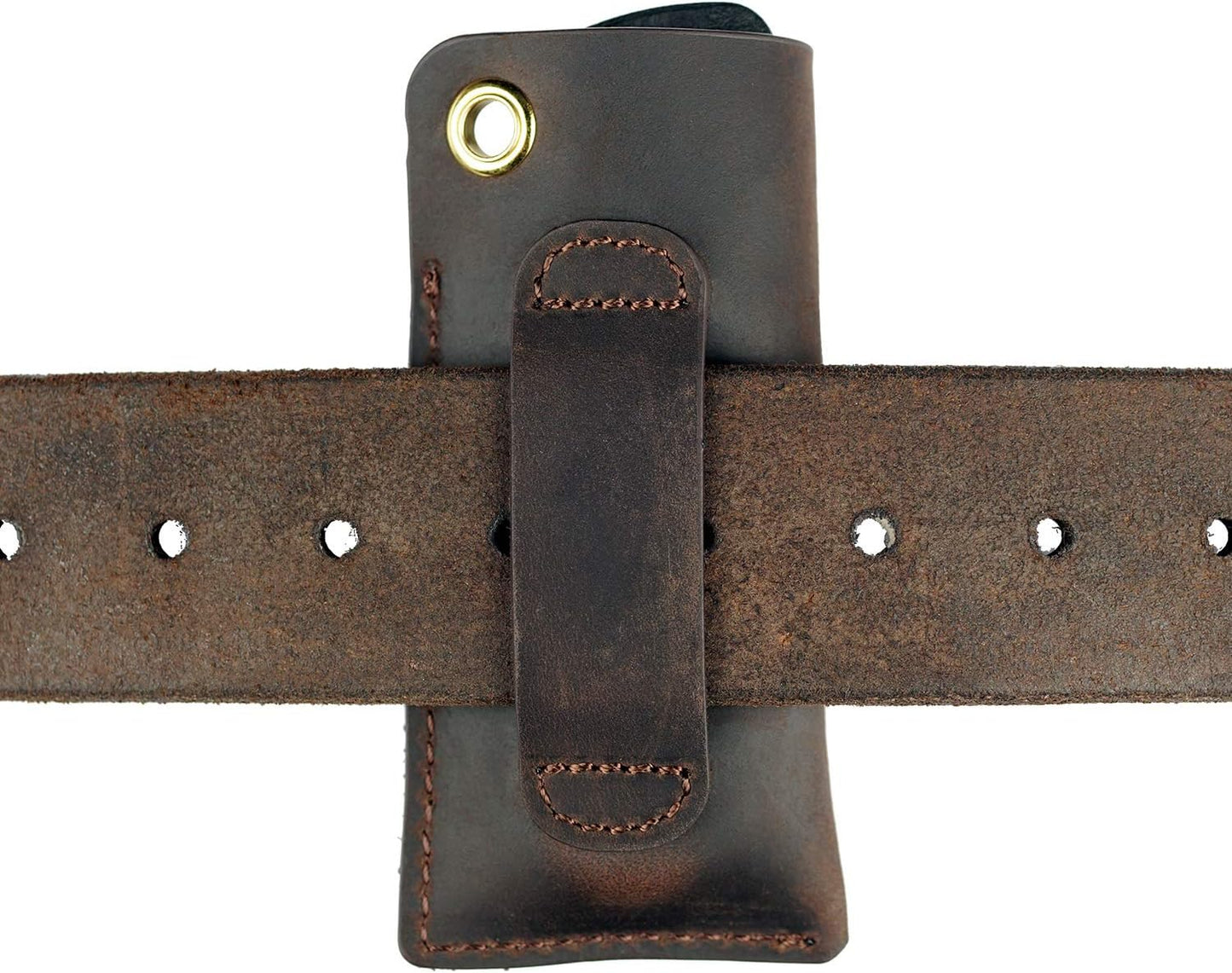 VIPERAED PJ11 EDC Small Leather Sheath for Belt,Leather Holster for Small Flashlight,Utility Small Leather Knife Sheath,Leather EDC Pocket Slip for Small Multitools