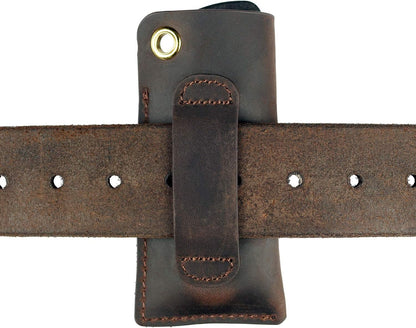 VIPERAED PJ11 EDC Small Leather Sheath for Belt,Leather Holster for Small Flashlight,Utility Small Leather Knife Sheath,Leather EDC Pocket Slip for Small Multitools
