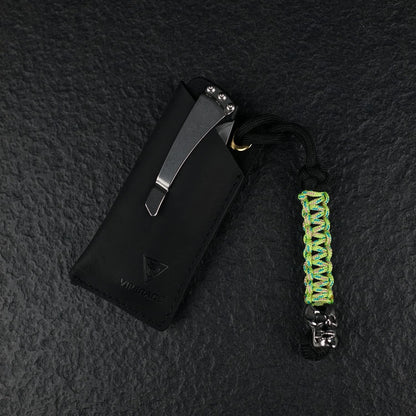 VIPERAED PJ11 EDC Small Leather Sheath for Belt,Leather Holster for Small Flashlight,Utility Small Leather Knife Sheath,Leather EDC Pocket Slip for Small Multitools
