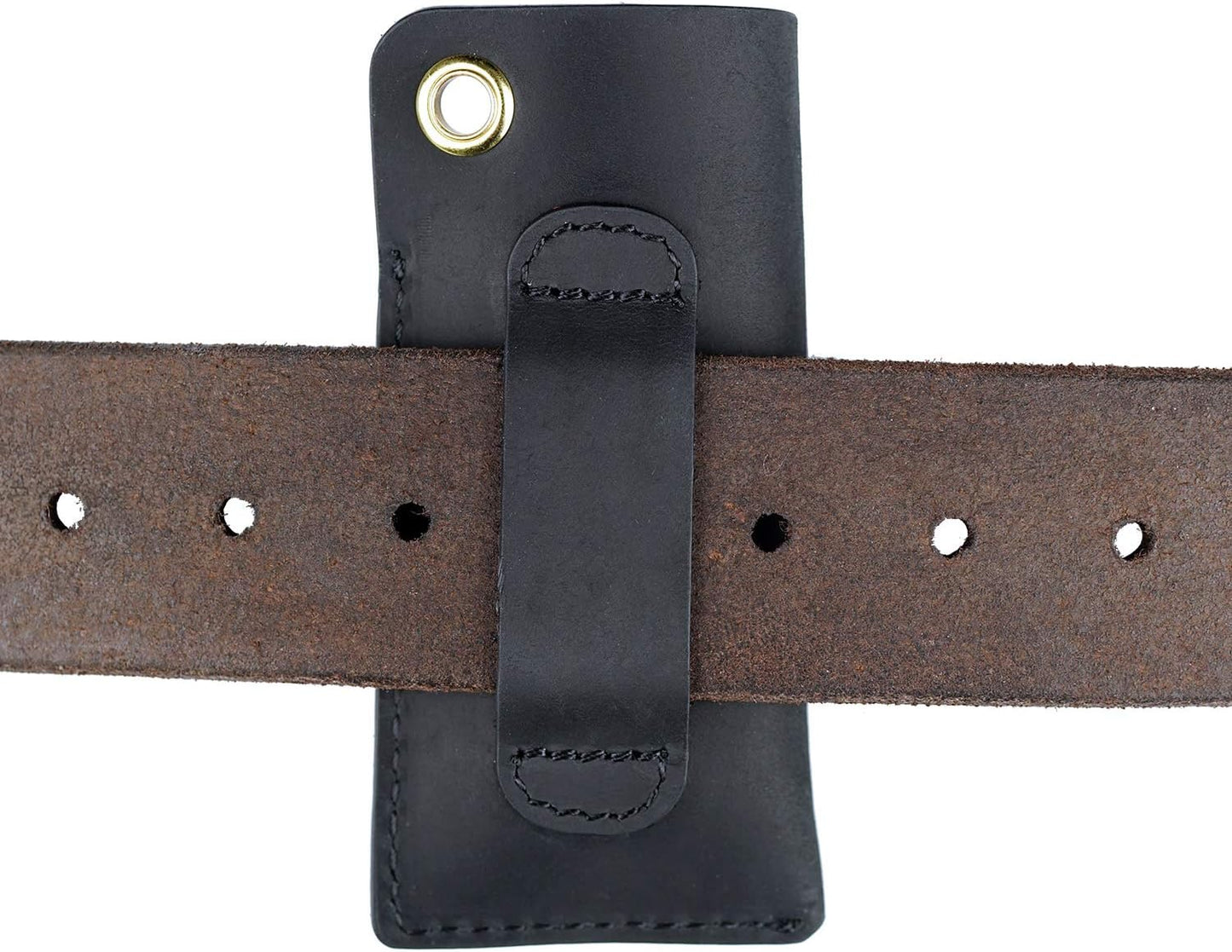 VIPERAED PJ11 EDC Small Leather Sheath for Belt,Leather Holster for Small Flashlight,Utility Small Leather Knife Sheath,Leather EDC Pocket Slip for Small Multitools