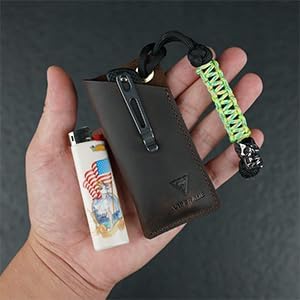 VIPERAED PJ11 EDC Small Leather Sheath for Belt,Leather Holster for Small Flashlight,Utility Small Leather Knife Sheath,Leather EDC Pocket Slip for Small Multitools