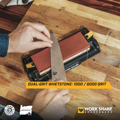 Benchtop Whetstone Knife Sharpener - For Knives & Edged Tools - Kitchen, Pocket, & Fillet Knives
