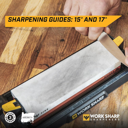 Benchtop Whetstone Knife Sharpener - For Knives & Edged Tools - Kitchen, Pocket, & Fillet Knives