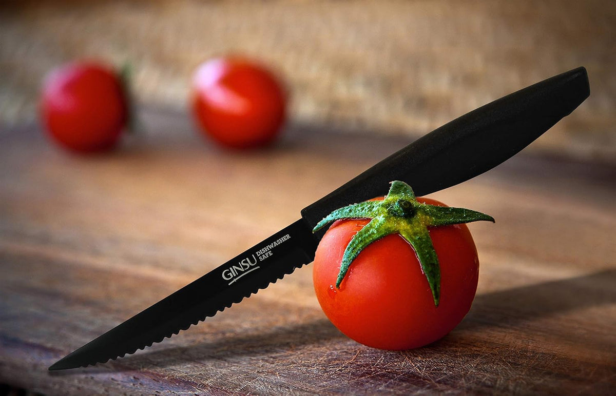 Daku 6-Piece Steak Kitchen Knife Set - Dishwasher Safe and Always Sharp, Perfect for Any Steak Lover – Practical Table Knives - Black
