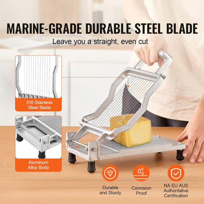 Manual Bread Slicer, 0-0.6" Adjustable Thickness Cheese Cutter, Hand Cranked Slicer for Homemade Bread - with Serrated Stainless Steel Blade for Kitchen, Restaurant, Bakery, Party