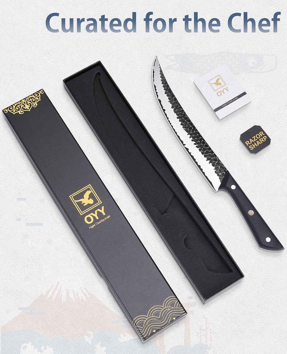3.7 Inch Hand Forged Paring Knife, VG10 High Carbon 3-Layer Clad Steel Small Kitchen Knife, Ultra Sharp Full Tang for Peeling, Slicing & Delicate Prep, Gift Box for Men & Women