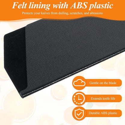 2 PCS Professional Chef Knife Sheath, 8.6" X 1.4" Black ABS Kitchen Knife Guards, 7.5" X 3.5" Wide Knives Covers Protection, Durable Non-scratch Felt Lining Knife Guards for Kitchen