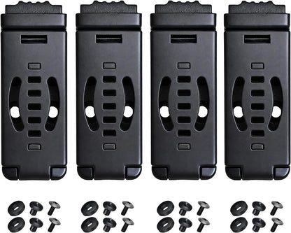 4-Pack Knife Belt Clip Holster Tactical Belt Buckle Kydex Belt Clip Universal Utility EDC Clip Camping Mag Pouches Sheath Tool with Hardware, Knife Clip Black