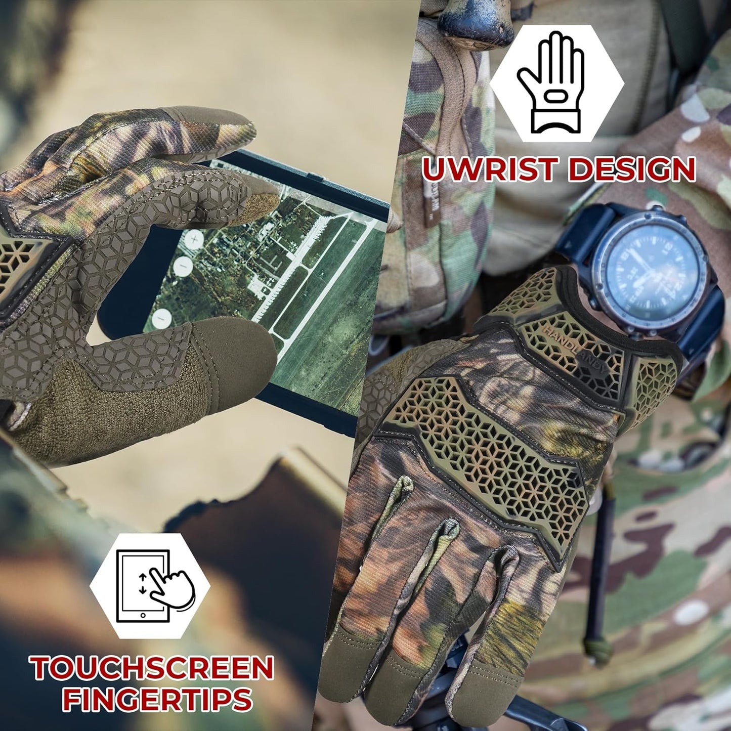 HANDLANDY Work Gloves for Men & Women, Utility Mechanic Working Gloves Touch Screen, Flexible Gardening Gloves for Yard