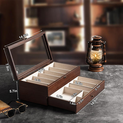 Knife Display Case, 3-Layer Pocket Knife Case Display & Storage Knives, Solid Wood Knife Case for Collections, Gift for Boyfriend Fathers Day Birthday Gifts(Black)