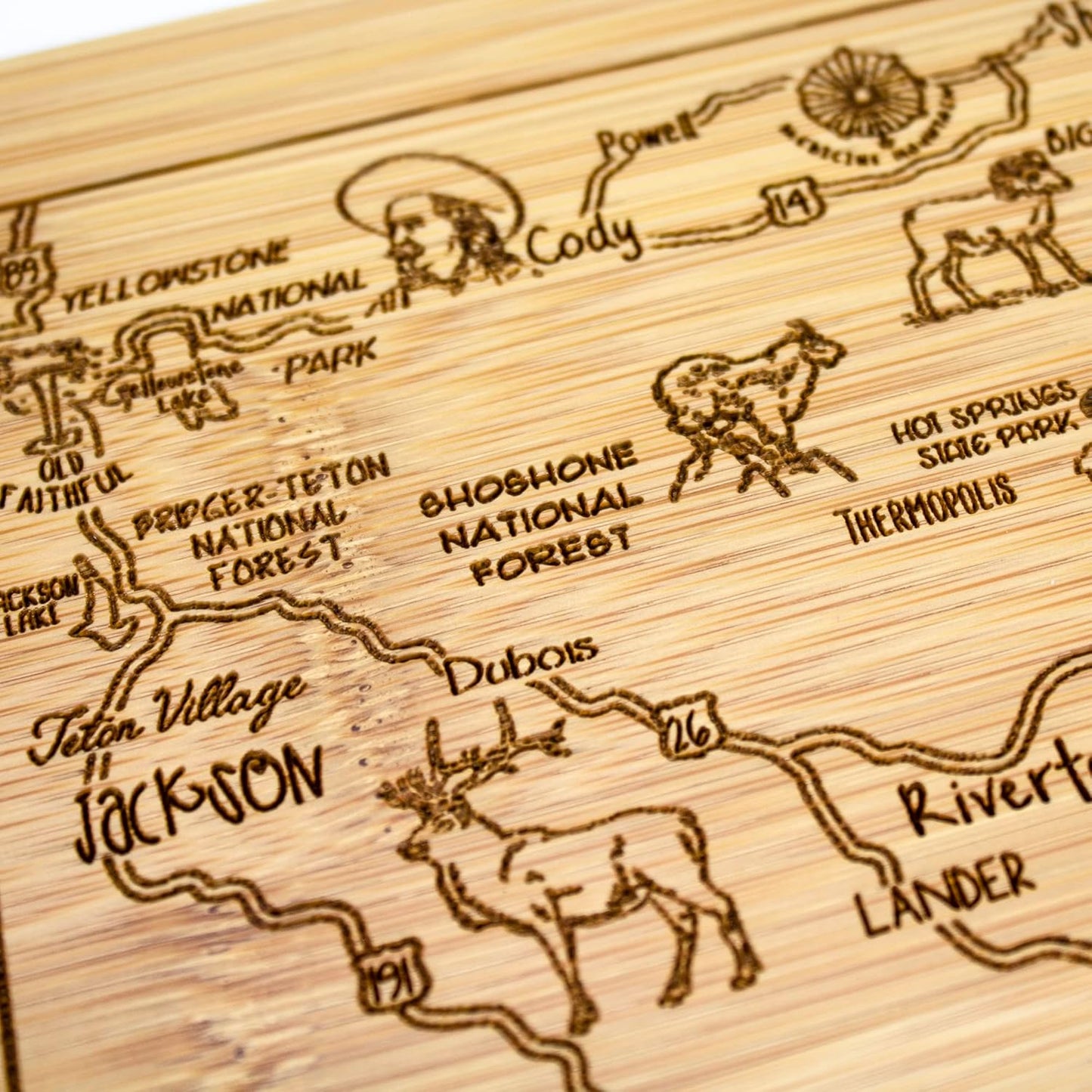 Totally Bamboo A Slice of Life New Jersey State Serving and Cutting Board, 11" x 8.75" - Colors A