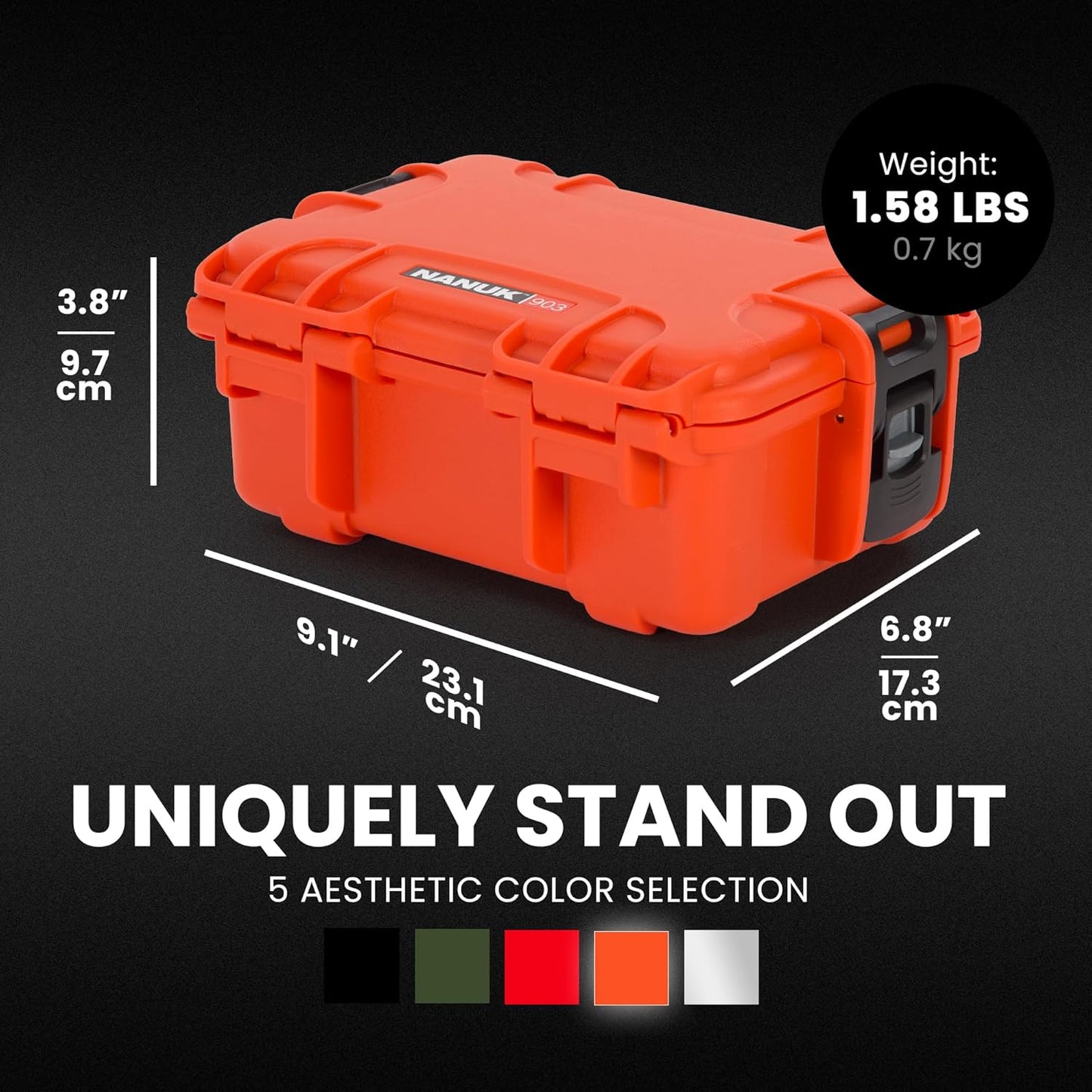 NANUK 904 Hard Case with Foam – IP67 Waterproof Protective Case for Camera, Drone & Gear – Impact-Resistant & Dustproof – Perfect for Travel 10.2" x 7.9" x 4.5" – Yellow