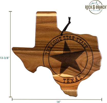 Totally Bamboo Rock & Branch Origins Series New York State Shaped Cutting Board and Charcuterie Serving Tray, Includes Hang Tie for Wall Display