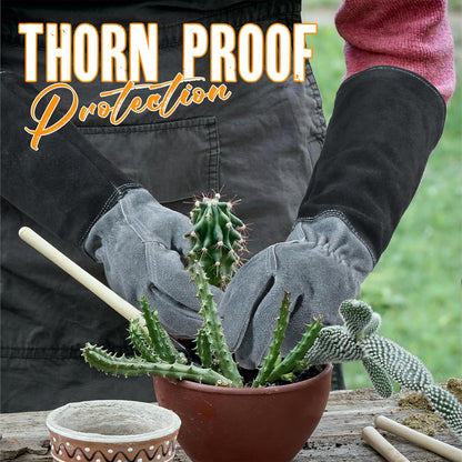 HANDLANDY Rose Pruning Gloves for Men & Women, Long Thorn Proof Gardening Gloves, Breathable Pigskin Leather Gauntlet, Best Garden Gifts & Tools for Gardener