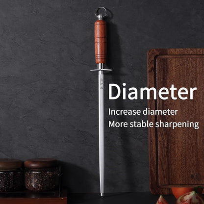 Sharpening Steel with Larger Diameter Professional Honing Rod Knife Sharpener, High Carbon Steel Knife Sharpener Rod, Magnetized Steel, Ideal for All Chef Knives
