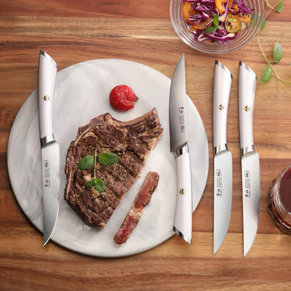 Cangshan ELBERT Series German Steel Forged 4-Piece Fine-Edge Steak Knife Set (Black)