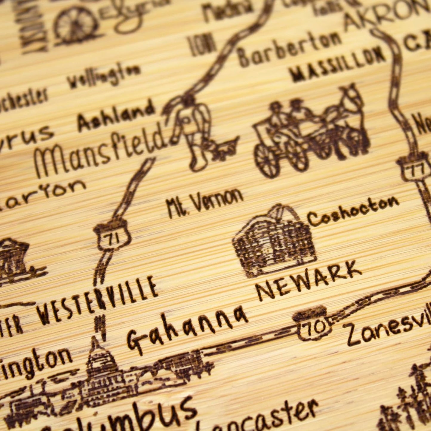 Totally Bamboo A Slice of Life New Jersey State Serving and Cutting Board, 11" x 8.75" - Colors A