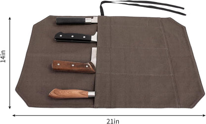 HERSENT Chef's Knife Roll Bag,Portable Travel Chef Knife Case Knife Bag Carrier Storage Bag with 4 Slots Best Gift for Pro Chef or Culinary Enthusiasts Men Women