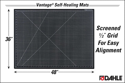 Dahle Vantage 10680 See-Through Premium Self-Healing Cutting Mat, 9"x12", 1/2" Grid, 5 Layers for Max Healing, Perfect for Crafts & Sewing, Clear