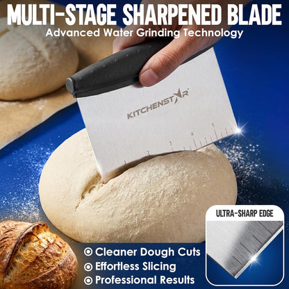 KitchenStar 16-Inch Pizza Cutter Rocker Blade - Sharp Stainless Steel Slicer Knife, Protective Cover, Dishwasher Safe, Large - Professional Pizza Oven Accessories