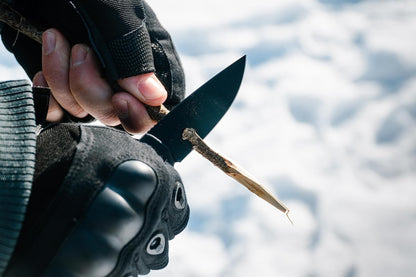 Holtzman's Gorilla Survival Peasant Folding Knife with G10 Tactical Handle, D2 Steel Blade, Gift Box Set (Black+Blue) - Great for Everyday Carry