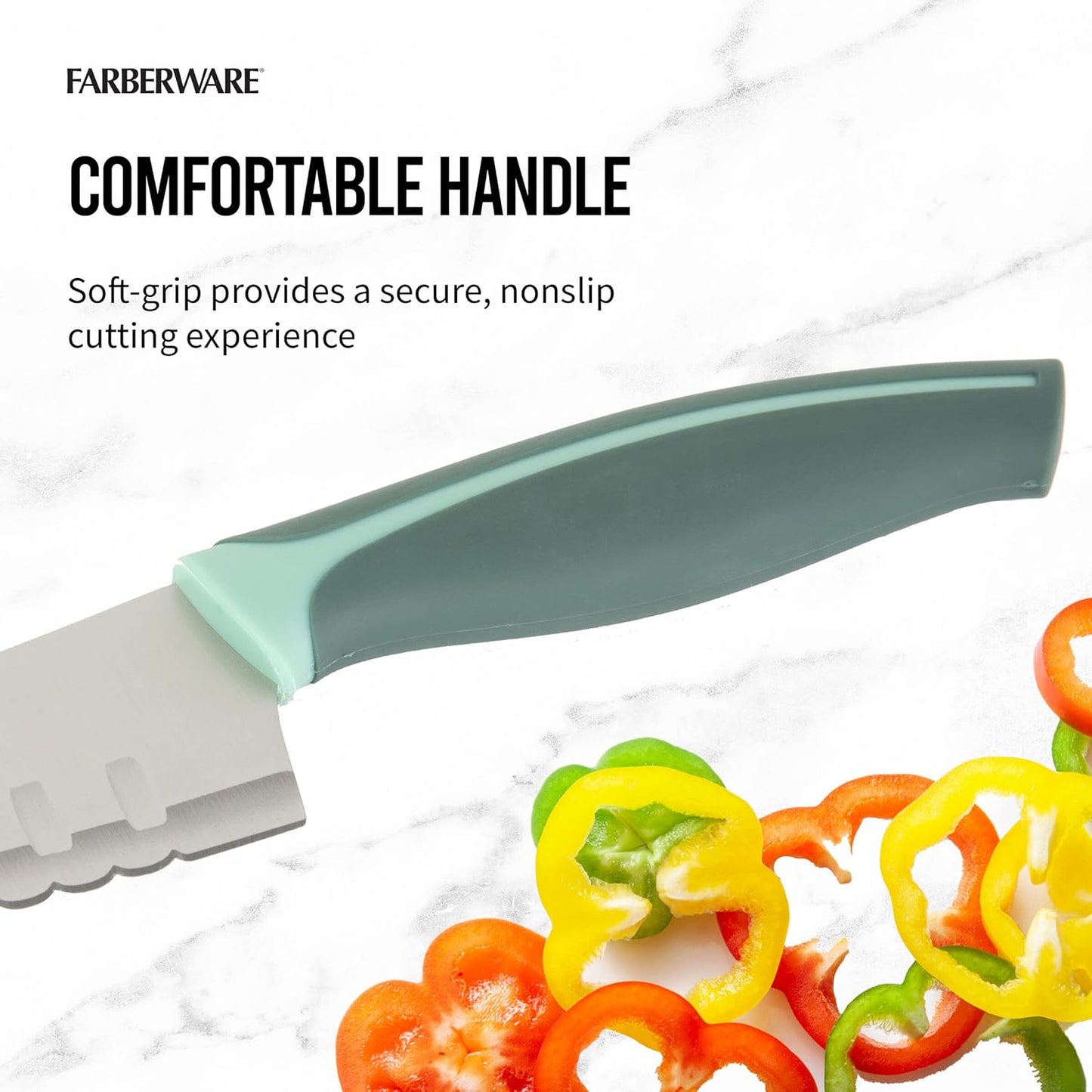 Farberware Precise Slice Utility Knife Set, 3 Piece, Multicolor
