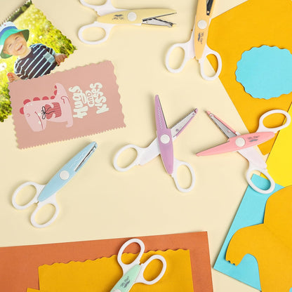 Mr. Pen- Craft Scissors Decorative Edge, 6 Pack, Bright, Zig Zag Scissors for Crafting, Scrapbooking, Fancy, Pattern, Design