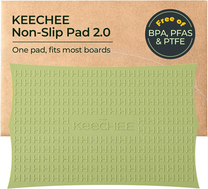Keechee Silicone Non-Slip Mat for Cutting board, Preventing Cutting Injuries in the Kitchen Chopping Boards Feet for Kitchen Safe, Warm Gifts for Kitchen & Home Protector (Green)