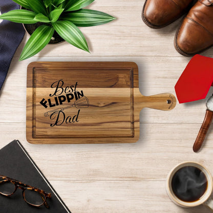EcoDecors 18"x14" Extra Large Teak Cutting Board, Edge Grain Wood with Juice Groove & Handle, FSC Certified for Kitchen, Carving & Butcher Block Prep
