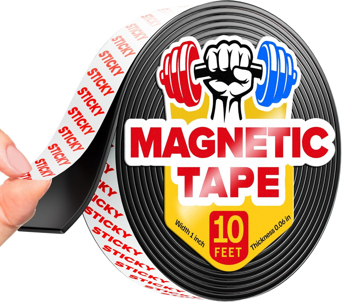 X-Bet Magnet Magnetic Strips with Adhesive Backing - Magnetic Tape for Crafts - Tool and Knife Magnet Strips for Kitchen, Garage and Garden - Adhesive Magnetic Tool Holder Strip for Wall(6 Pieces)
