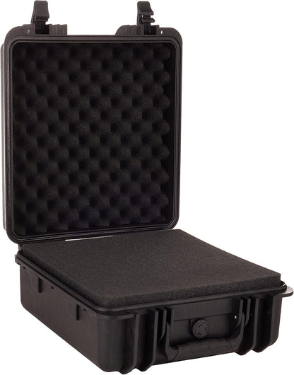 Monoprice Weatherproof/Shockproof Hard Case - Black Ip67 Level Dust and Water Protection Up to 1 Meter Depth with Customizable Foam, 10" x 9" x 7", 6.6 Liter