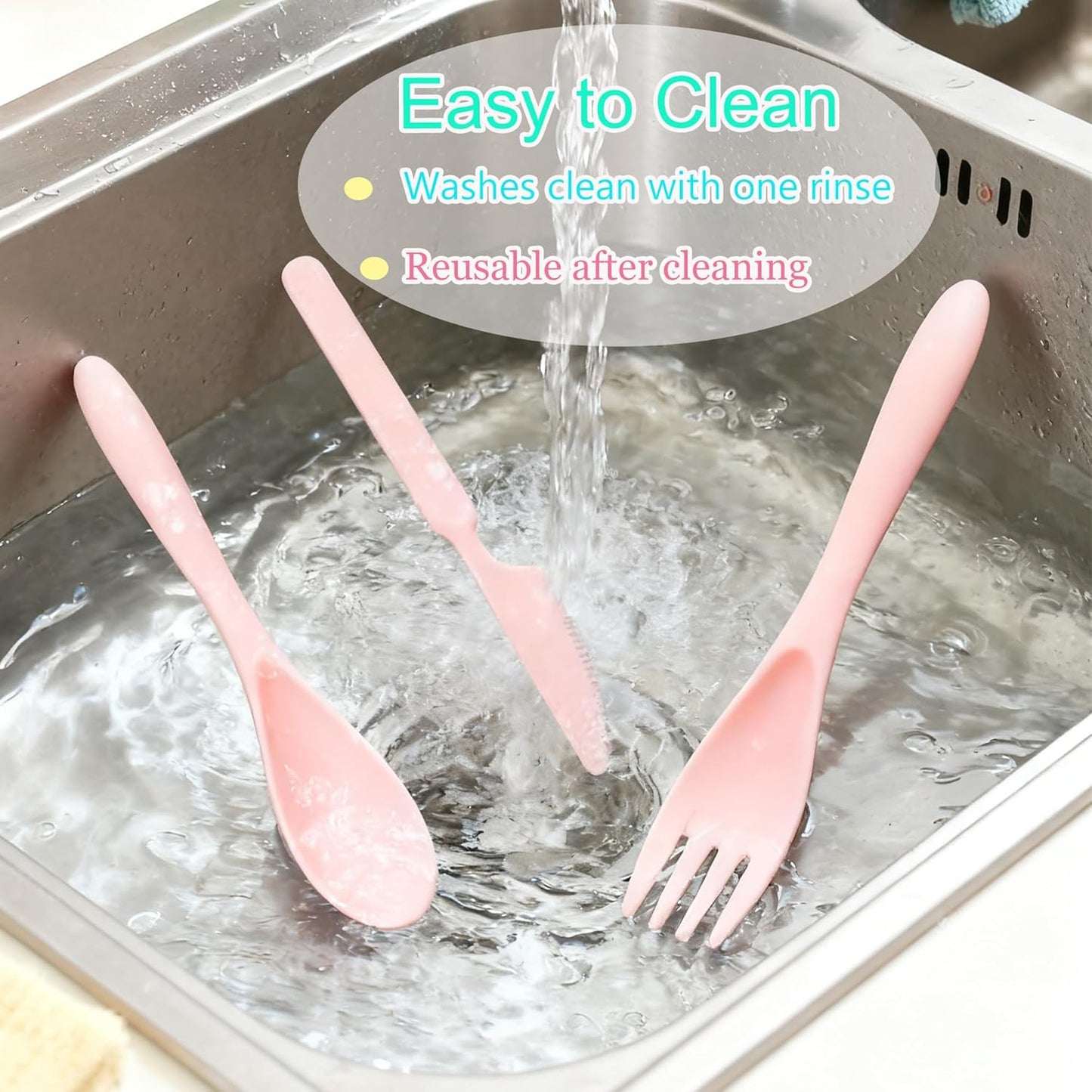 1 Set Wheat Straw Reusable Travel Utensils with Case, Portable Cutlery Set, BPA-Free Eco-Friendly Knife Spoon Fork, for Office, Dorm & On-the-Go(Purple)