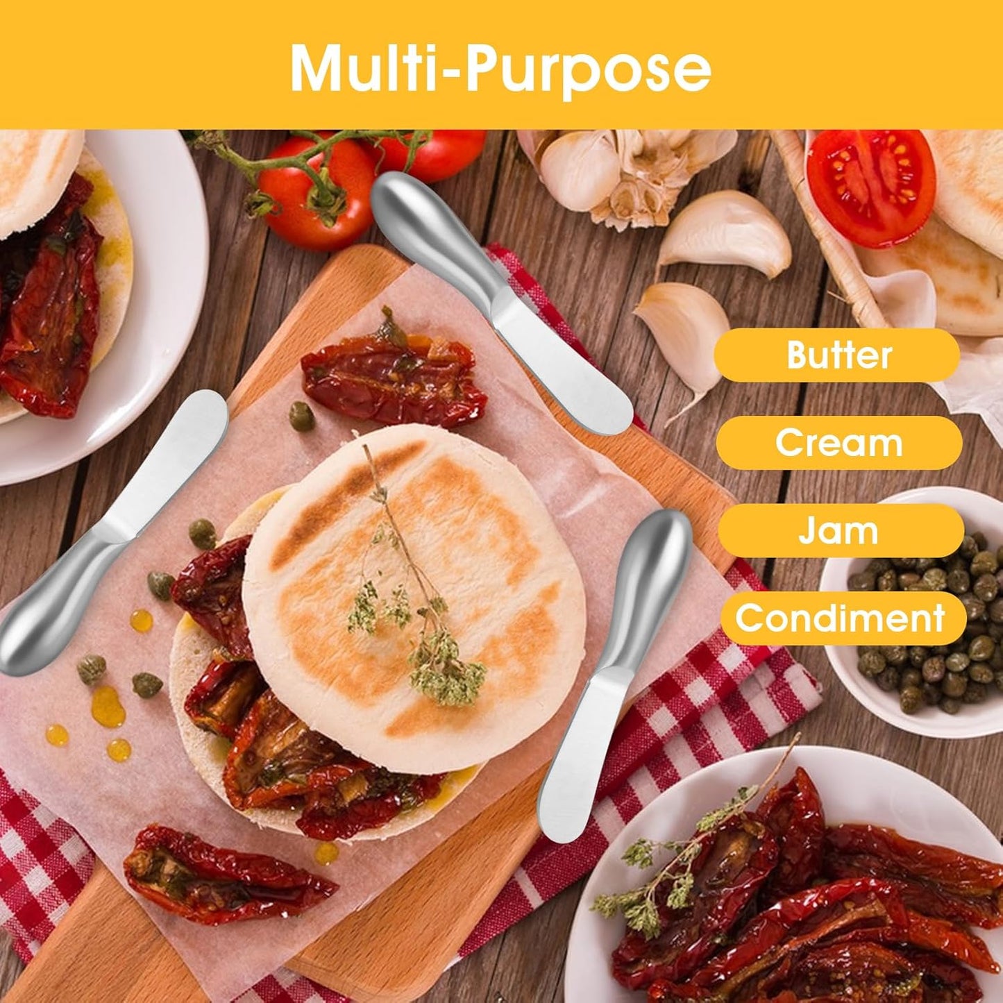 2 Pcs Butter Knife Little Cheese Spreader Knives Stainless Steel Spreader Knife Set Cocktail Knives for Condiments Cheese Charcuterie Board Jam Pastry making and Other Kitchen Daily