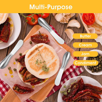 2 Pcs Butter Knife Little Cheese Spreader Knives Stainless Steel Spreader Knife Set Cocktail Knives for Condiments Cheese Charcuterie Board Jam Pastry making and Other Kitchen Daily