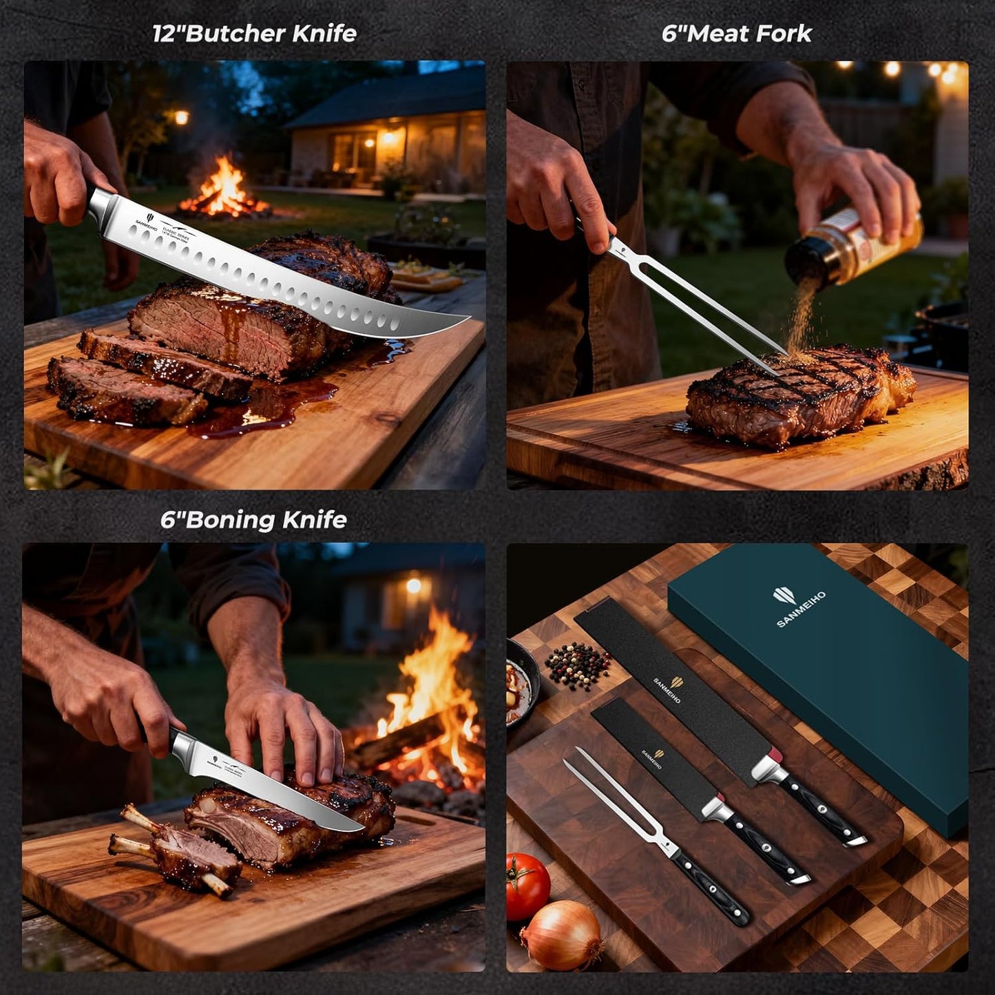 10" Bread Knife - Sourdough Slicing Knife Professional 5Cr15MoV Stainless Steel Serrated Knives, Ergonomic Wood Handle & Full Tang Design, Gift Box Included (Single-Edge