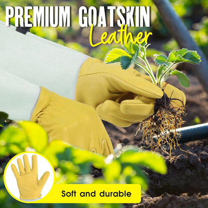 HANDLANDY Rose Pruning Gloves for Men & Women, Long Thorn Proof Gardening Gloves, Breathable Pigskin Leather Gauntlet, Best Garden Gifts & Tools for Gardener