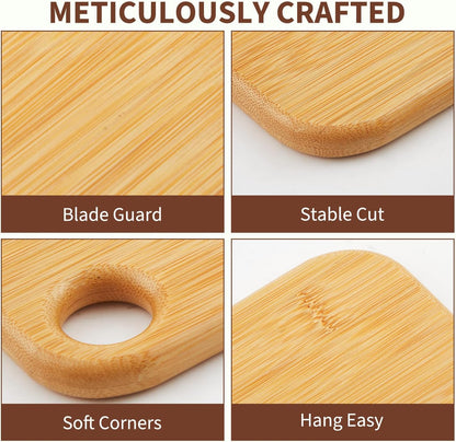 Bamboo Cutting Board 16x10x1 inch with Juice Groove - Bamboo Cutting Board, Charcuterie Board, Butcher Block, Non Plastic Wooden Chopping Board