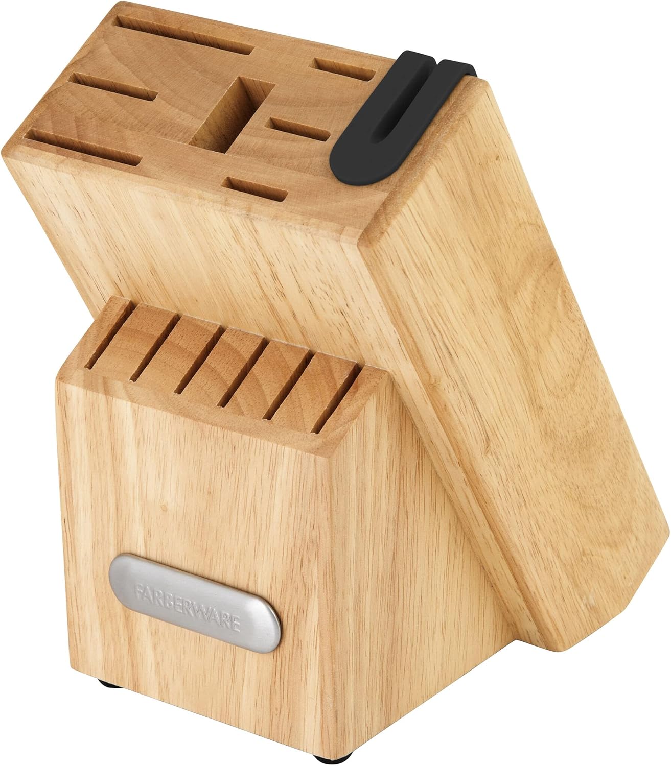 Farberware Edgekeeper Triple Riveted Knife Block Set with Built in Sharpener, 14-Piece, White