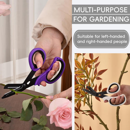 MEUUT 8 inches All Purpose Scissors Multipurpose Heavy Duty Shears, Forged Stainless Steel Utility Industrial Shear Kitchen Scissor for Household, outdoors, EMT