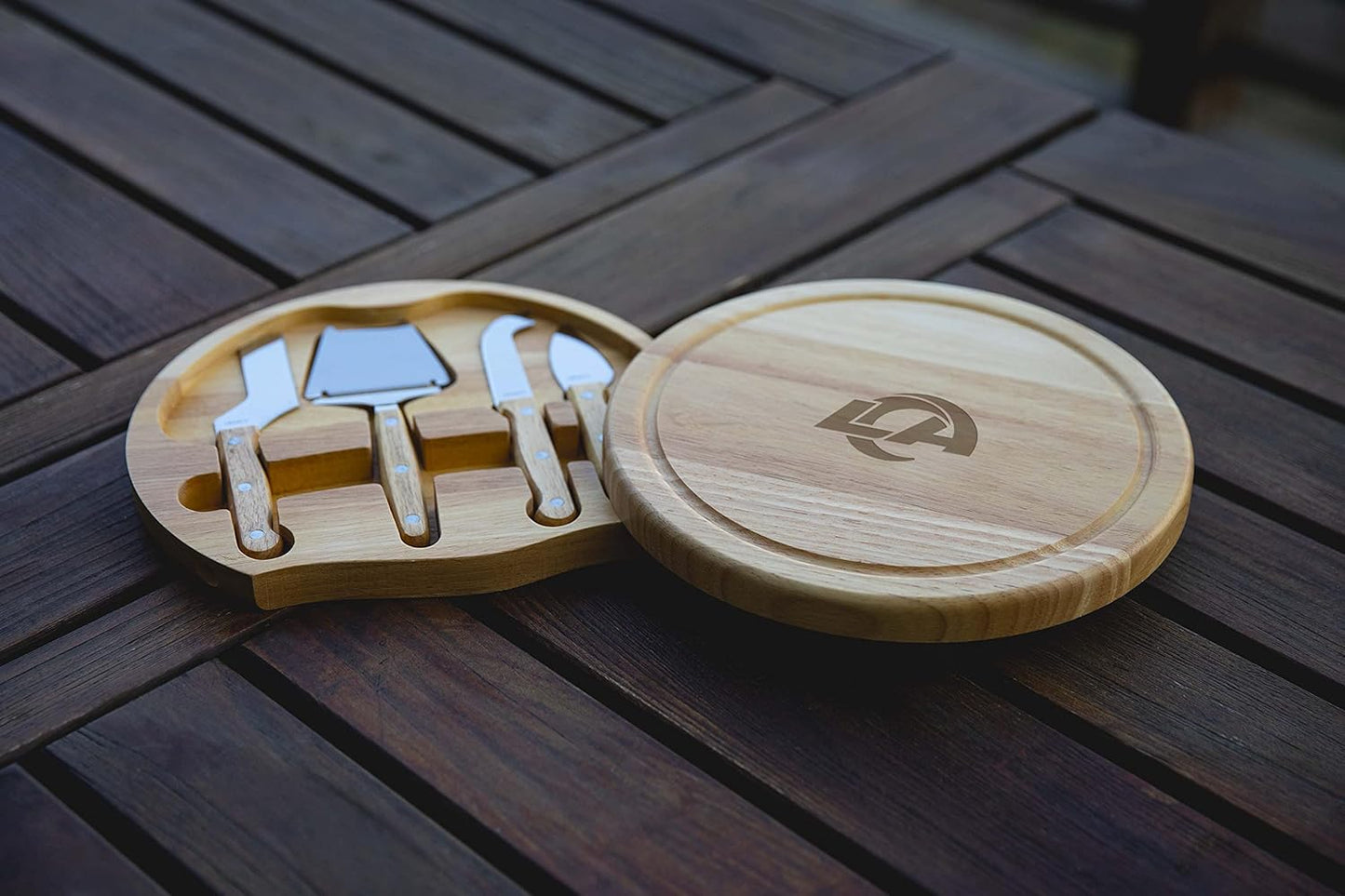 PICNIC TIME NFL Circo Cheese Board and Knife Set - Charcuterie Board Set - Wood Cutting Board
