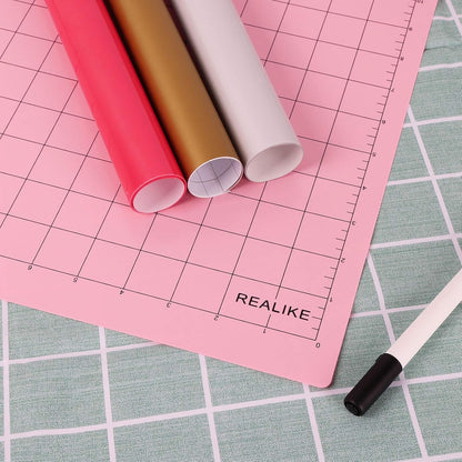 REALIKE 12x12 Lightgrip Cutting Mat Compatible with Cricut Maker 3/Maker 4/Maker/Explore 3/4/Air 2/Air/One(3 Mats), Gridded Adhesive Non-Slip Cut Mat for Crafts, Quilting, Sewing and All Arts