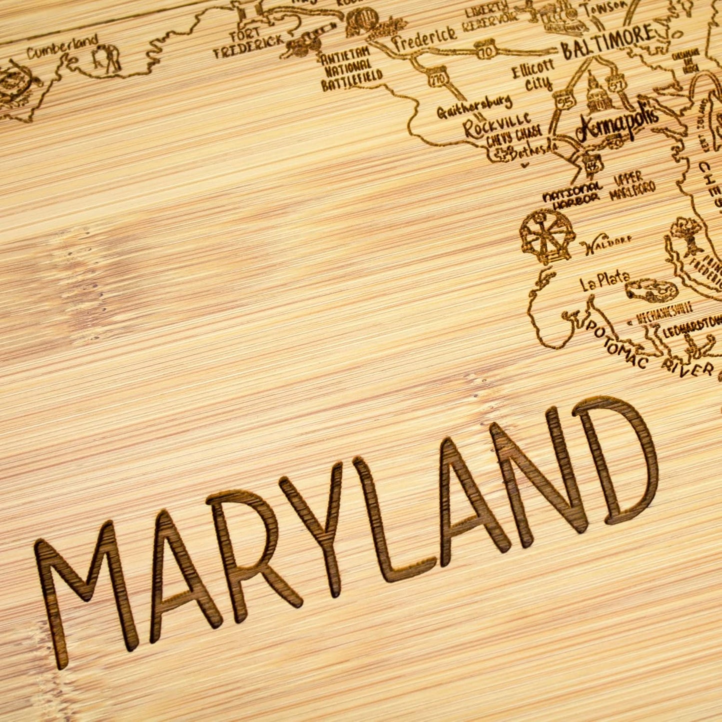 Totally Bamboo A Slice of Life New Jersey State Serving and Cutting Board, 11" x 8.75" - Colors B